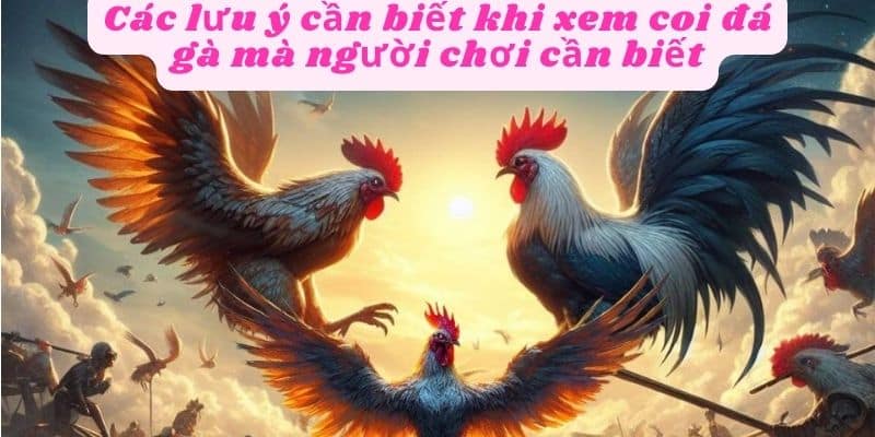 Các lưu ý khi coi đá gà